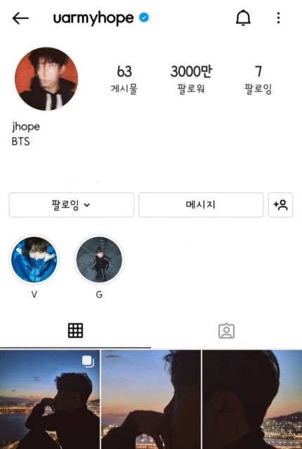 ExercitusInvict's tweet photo. 🗞️Kmedia informó que #jhope superó los 30 millones de seguidores 84 días después de abrir su cuenta de Instagram. Recientemente, ha ido ganando popularidad día a día. ocupando el primer lugar en el número de seguidores durante tres días consecutivos entre todas las [+] https://t.co/qofGdknJ6p