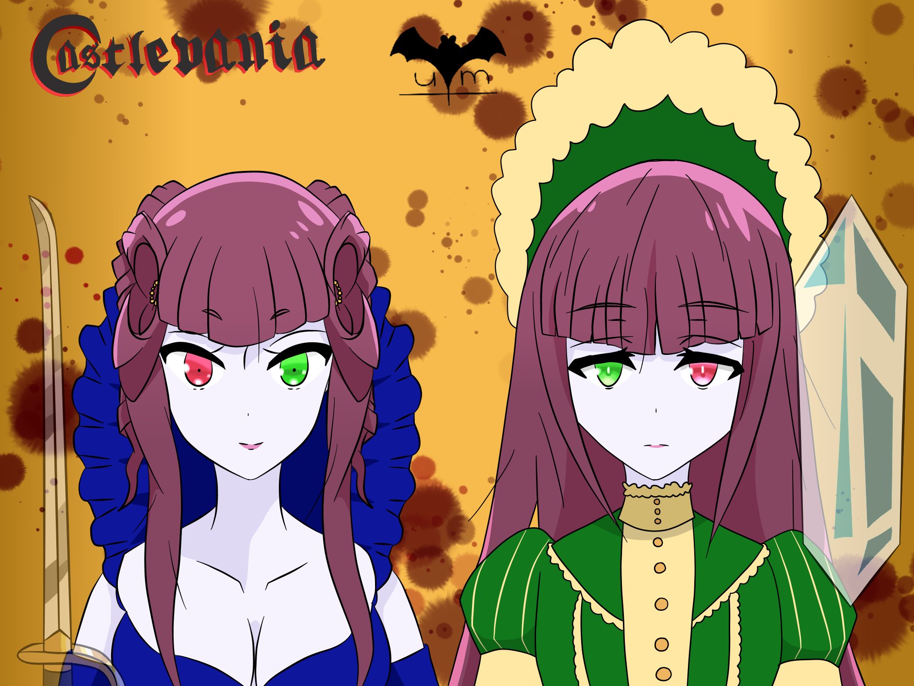 ウマくん 海外アニメ イラスト おはようございます ロレッタの姉 ステラをゾンサガ風の絵柄で描いてました リカード姉妹 ドラキュラに血を吸われてヴァンパイア化 を見てるうち衝動的に描きたくなって描いたのが始まり 悪魔城ドラキュラ