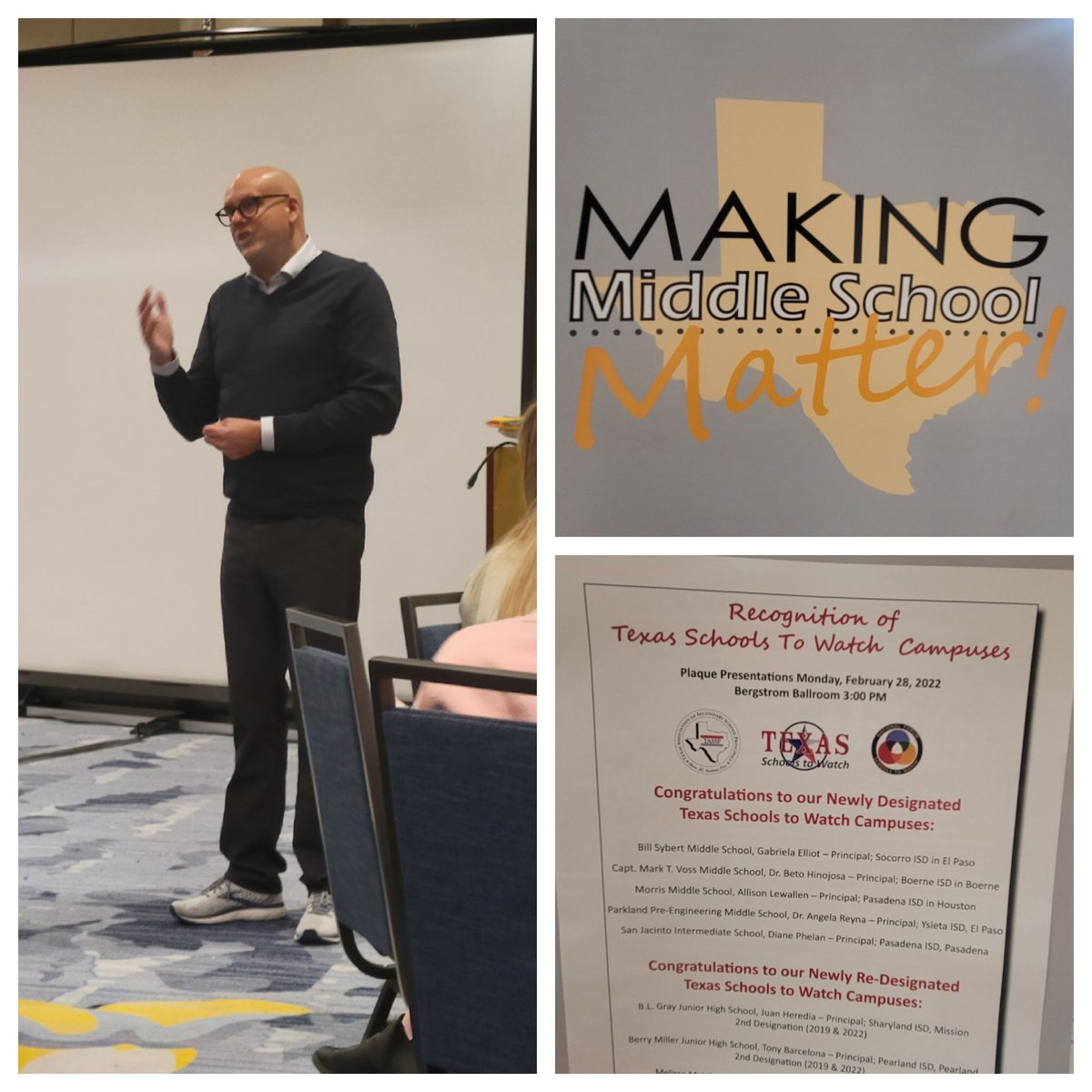 Amazing first day of the Middle School Matters Symposium!! Learning new things to share with my Vossome faculty! Jeff Berckmeyer is FABULOUS!! #growthwins @JBerckemeyer @BoerneISD @VossMiddle @PrincipalBeto