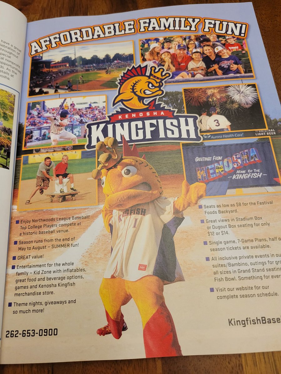 ItsGrantCulp's tweet photo. Got my new Kenosha Area Visitors Guide. Starting to plan out so many activities. Definitely need to make it to a @KenoshaKingfish game this summer. @VisitKenosha https://t.co/Yfs7jfOEM2