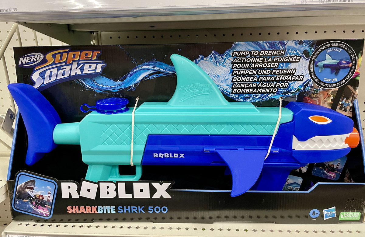 NERF Super Soaker Roblox SharkBite SHRK 500 Gun and Virtual Item Code NEW