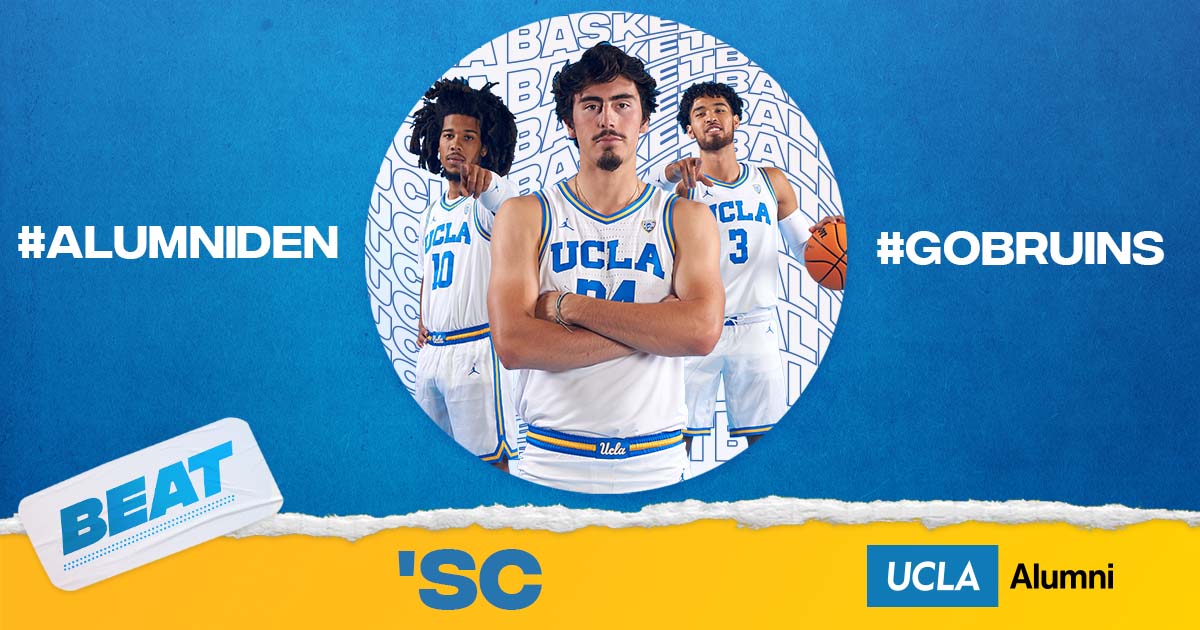 .<a href="/UCLAMBB/">UCLA Men’s Basketball</a> takes on USC next Saturday, March 5 in Pauley Pavilion for the last game of the regular season. Like and retweet this image to show your support for the team!
 #AlumniDen #GoBruins #BeatSC