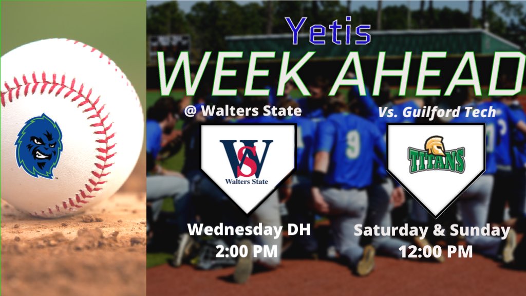 CCCYetis_BSBL's tweet photo. We have a big week ahead of us here in #YetiNation

A midweek showdown with @WSCCbaseball 

And a weekend conference series with @GTechBaseball1 https://t.co/5RA29tCc4W