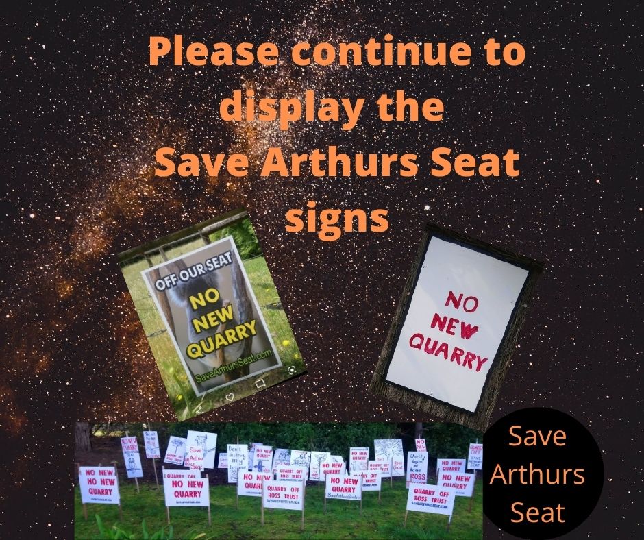 SaveArthursSeat's tweet photo. The Ross Trust have recently said they will no longer quarry the site but they haven't withdrawn their application. So please keep your signs up.
#savearthursseat #savewonga #Bunurong #boonwurrung
#makestatepark #makestateparkrosstrust https://t.co/yXM7kGHcLn