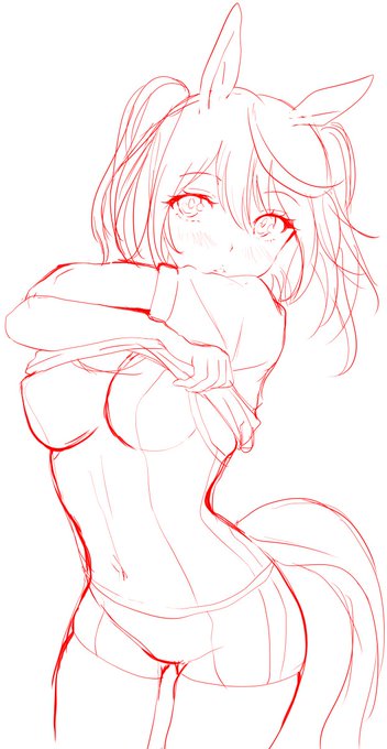 おはようございます!
今日も馬車馬のように働きます!笑
キタサンブラックが可愛すぎて描きたいのでラフを描いた 