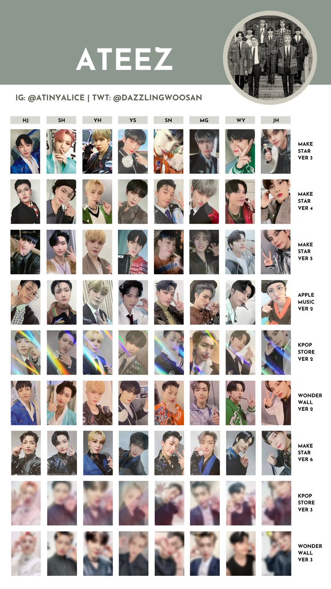 ATEEZ [ZERO : FEVER EPILOGUE] — photocard template / wishlist