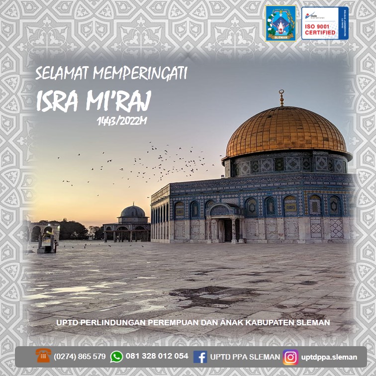 uptdppa_sleman's tweet photo. Semoga hikmah dan juga kebahagiaan selalu menyertai kita semua. Serta syafaat dan bimbingan Rasulullah SAW selalu menjadi pedoman hidup yang sejati. Selamat Isra Miraj 1443 Hijriyah https://t.co/cmZUAYimfN