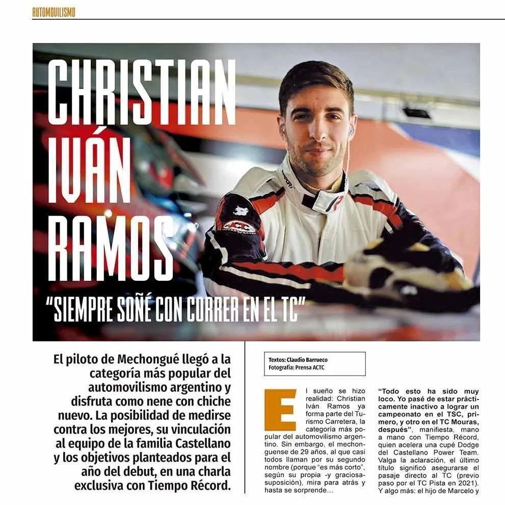 ClaudioBarrueco's tweet photo. La nueva edición de Tiempo Récord ya se encuentra disponible en todos los kioscos de Mar del Plata.

Esta vez, la nota fue con Christian Iván Ramos, mechonguense que viene de debutar en el Turismo Carretera.

¡¡¡A no perdérsela!!! https://t.co/PCJhvfQ2we