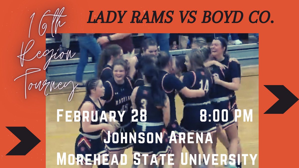 Come support your Raceland Lady Rams in the Girls 16th Region Tournament. For tickets follow the address below. Raceland section will be Visitor 2.     

etix.com/ticket/p/77728…