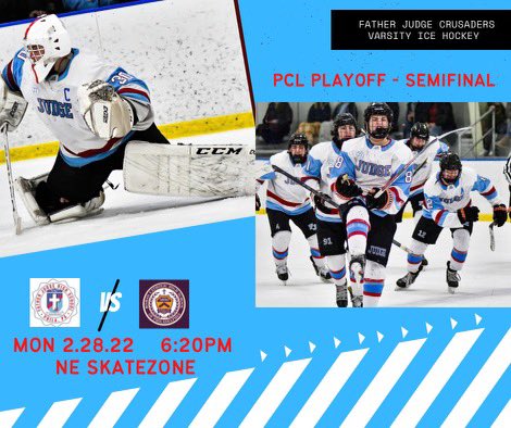 FJHockey's tweet image. MONDAY EVENING!  Playoff Hockey at the NESZ.  6:20p start.  We need #CRUSADERNATION to come and make noise! @FJAthletics