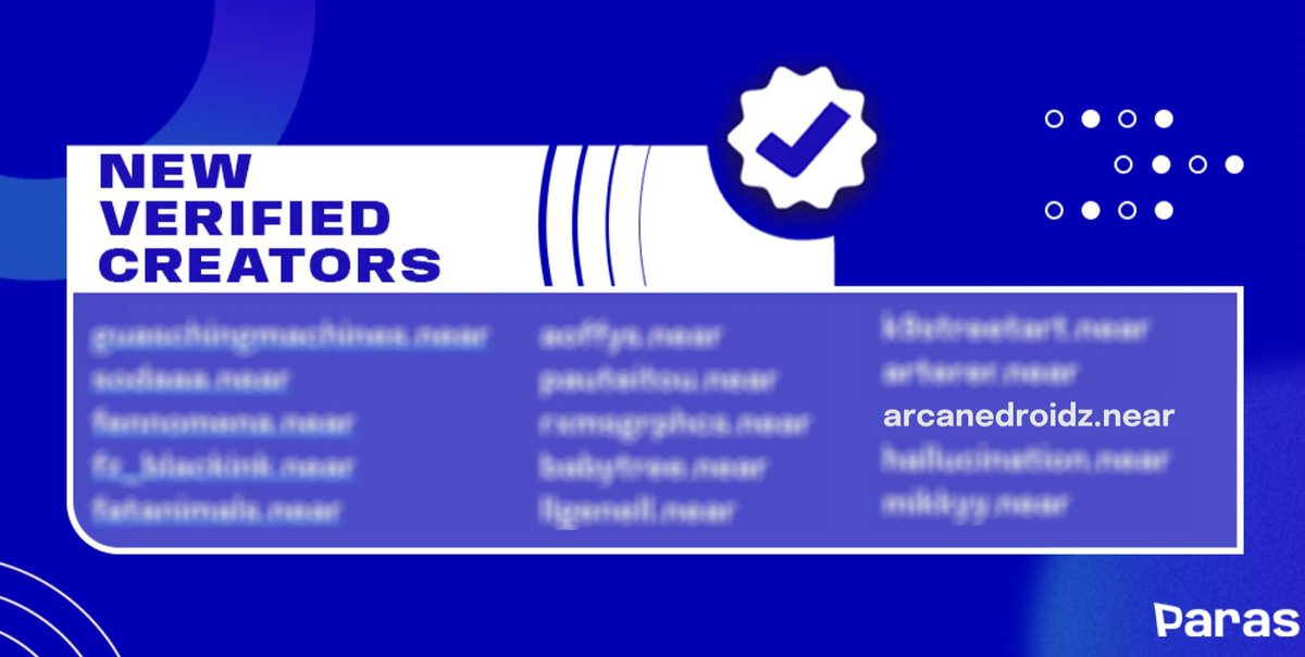 We just got verified! LFG!🔥@ParasHQ 

<a href="/NEARPhilippines/">NEAR Philippines I Create Without Limits</a> @BuavZ_artn @blitzstein1125 <a href="/HeyItsAnjello/">Anjello</a> 

#NEARnft #NEARArcaneDroidz #NFTs #NFTCollection