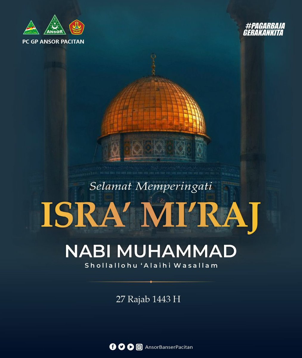 Selamat memperingati Isra' Mi'raj Nabi Muhammad Shollallohu 'Alalihi Wasallam.
.
#isramiraj 
#ansorbanserpacitan