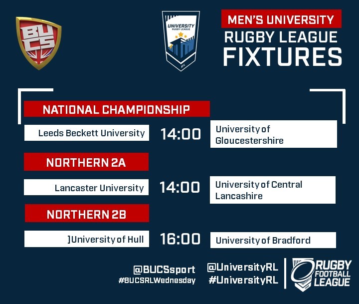 UniversityRL's tweet photo. #BUCSRLWednesday

A lot of league action this week as well as the solitary cup tie! 💪

@BUCSSport @TheRFL

#UniversityRL https://t.co/LbbahIUIDa