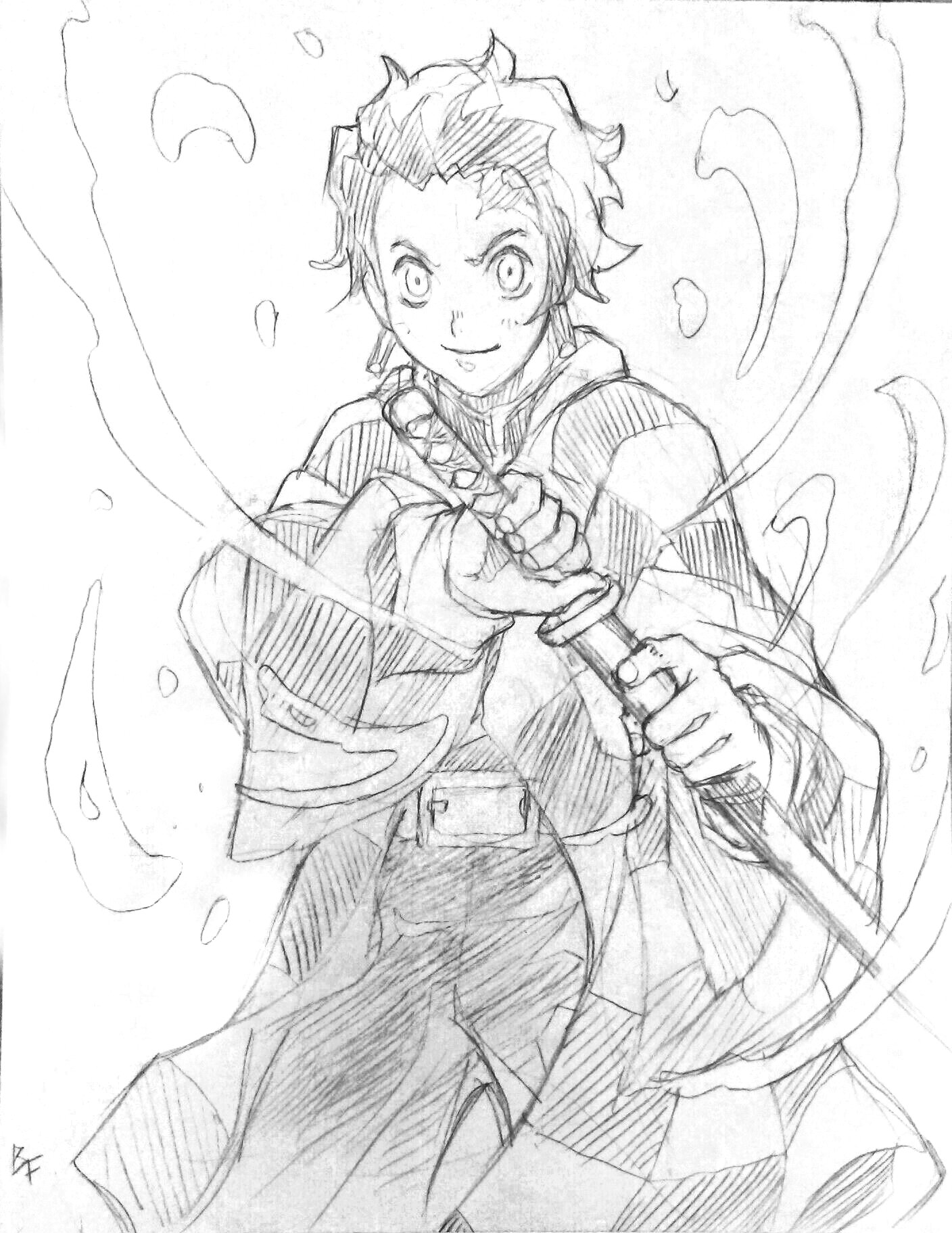 Tanjiro Kamado from Demon Slayer Coloring Page