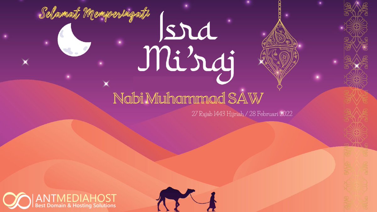 AntMediaHost's tweet photo. Selamat memperingati Isra Miraj 1443 H bagi Sobat Antmediahost yang merayakannya. Semoga syafaat Nabi Muhammad SAW selalu menyertai kita semua.
#isramiraj #PromoHosting #promocpanellicense #colocationmurah #VPSmurah https://t.co/hZw3fhm0GR