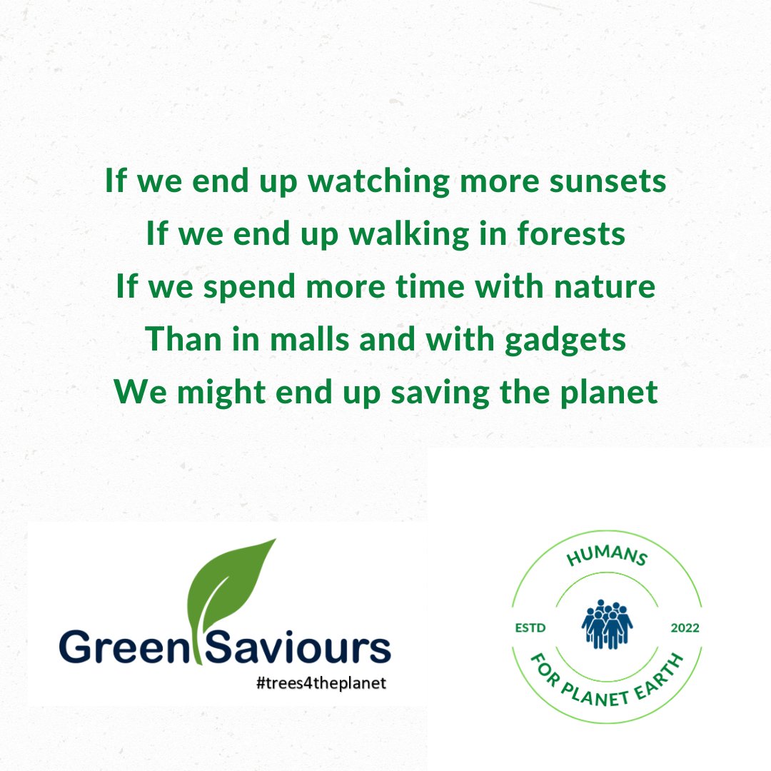 humansforplanet's tweet photo. Proximity to nature provides more than an opportunity to de-stress. It provides time for introspection which is much needed not just for ourselves but for the planet as a whole.
#greensaviours #trees4theplanet #humansforplanetearth #nature #ecologicalrestoration #ecoliteracy https://t.co/MdAUwrG0Ru