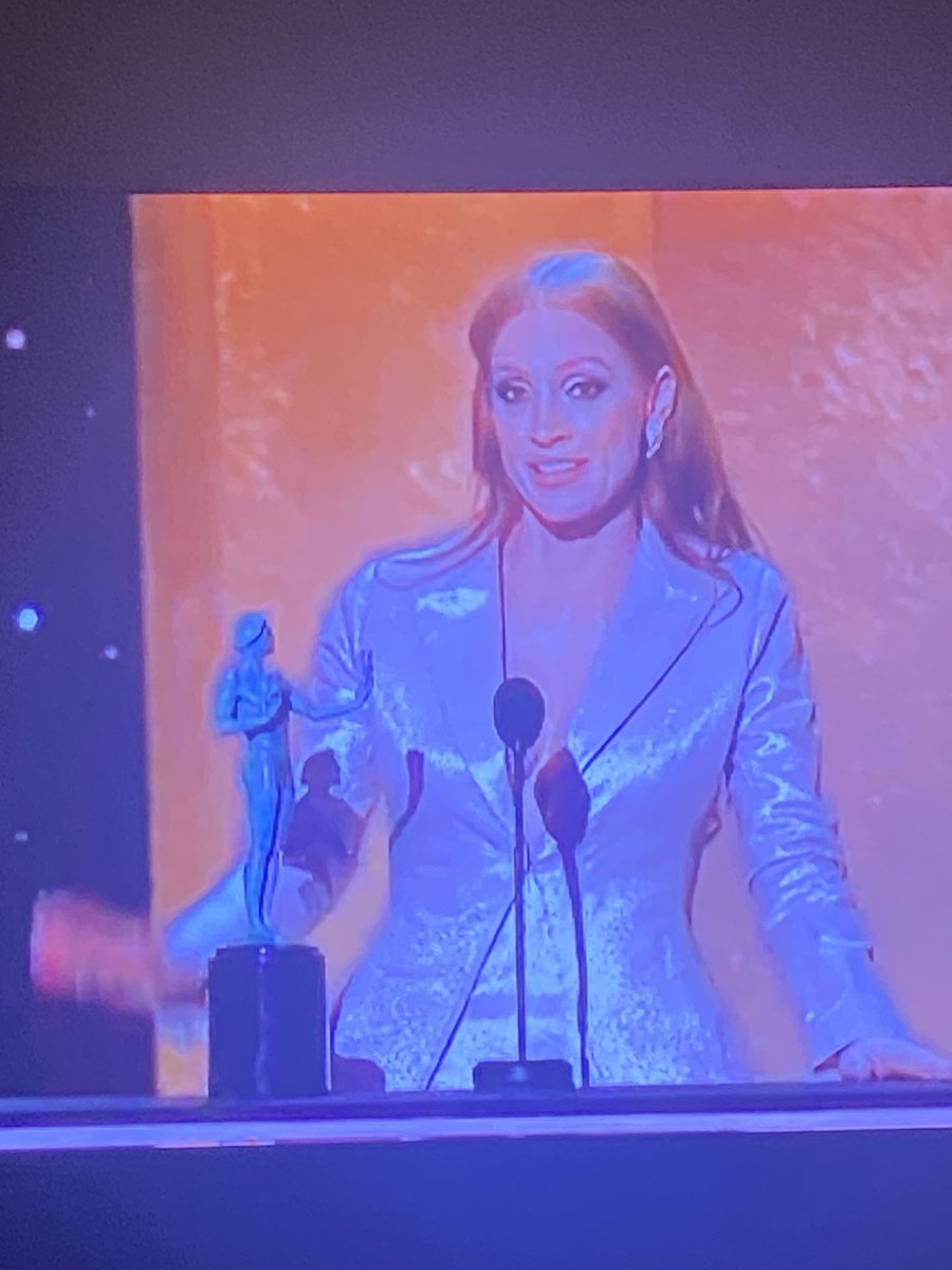 ⁦<a href="/jes_chastain/">Jessica Chastain</a>⁩ #sagawards Winner!
Happiest surprise ever.