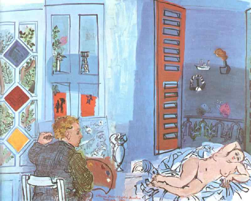 artistdufy's tweet photo. The Artist and His Model in the Studio at Le Havre https://t.co/Vlv40U9YjL #naïveart #raouldufy https://t.co/EymIaoHbo0