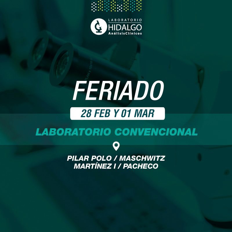 LabHidalgo's tweet image. #Atención Feriado 8 de diciembre🔬

Laboratorio convencional
📍Martínez I, Pilar Polo, Maschwitz y Pacheco.

Test #Covid19
📍 Campana, Vicente López II, Pilar Concord, Tigre y Don Torcuato.

#LaboratorioHidalgo #AtenciónFeriado #ComunidadHidalgo