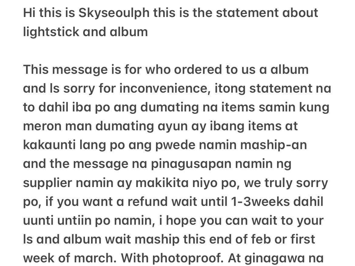 skyseoulph's tweet photo. Good morning everyone one this not a mass update this is just a statement of Lightstick and sealed album. If you all have a question about this just DM's us we will be fixed it as soon as possible. Thank You so much for your understanding. https://t.co/sJnuh9Jhws