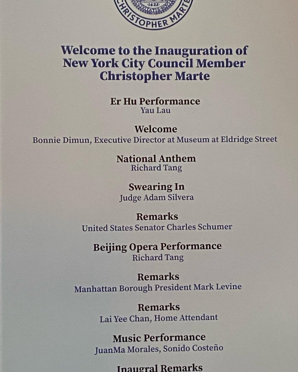 It was a real thrill to attend @ChrisMarteNYC’s #inauguration today. So very proud of the campaign he ran and the amazing work he and his team have already done on the #nycitycouncil.