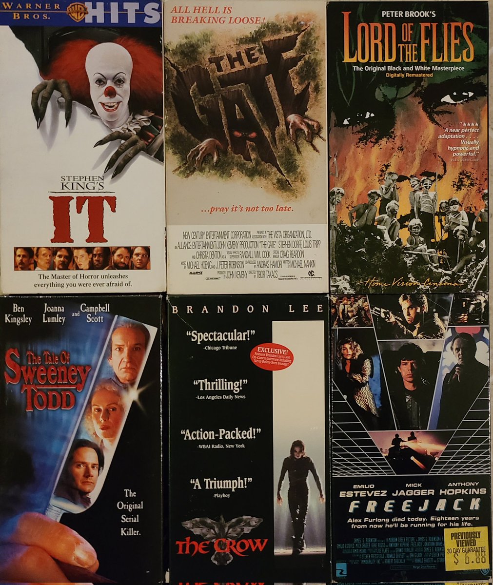 CoffinCotton's tweet photo. Fresh batch of tapes! Individually priced on the site!

#thecrow #lordoftheflies #thegate ##sweenytodd #it #vhsforsale #VHS #horror #HorrorFamily #HorrorCommunity https://t.co/nnc0JIOvjE