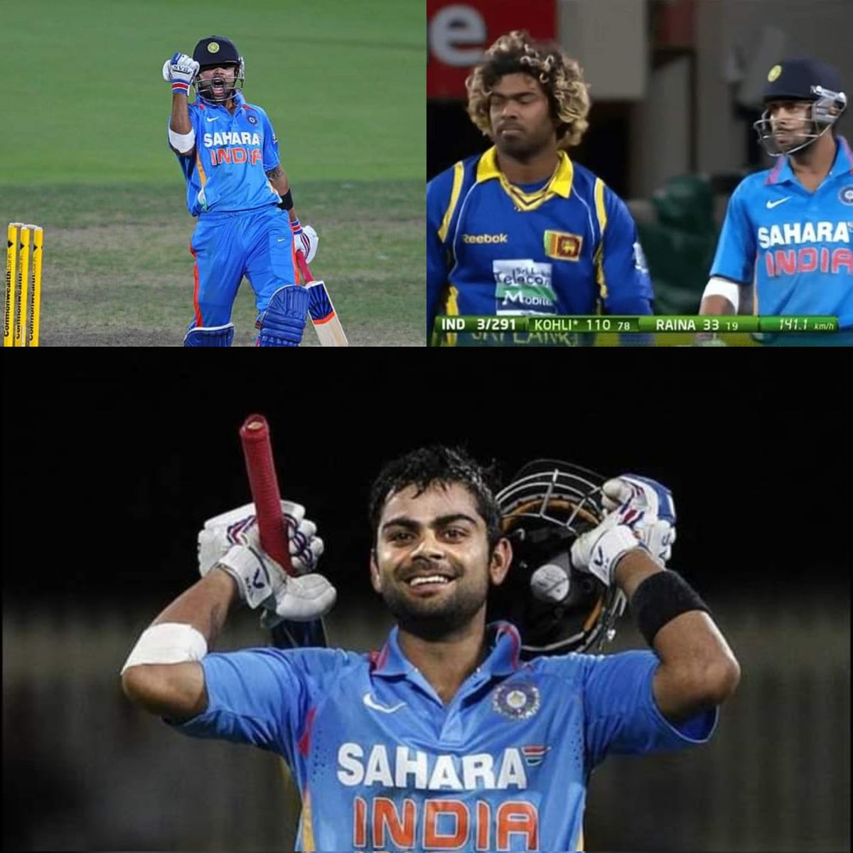 #OnThisDay in 2012 @imVkohli Scored 133* v SL & India chased 321 runs in 36.4 overs😯 Kohli against Malinga in this match 4 4 1 0 1 1 2 6 4 4 4 4 1 4 4 Most runs vs Malinga in an ODI match 44 - V Kohli (293 SR, 2012)* 41 - M Hafeez (152 SR, 2013) 38 - Kl Rahul (109 SR, 2019)