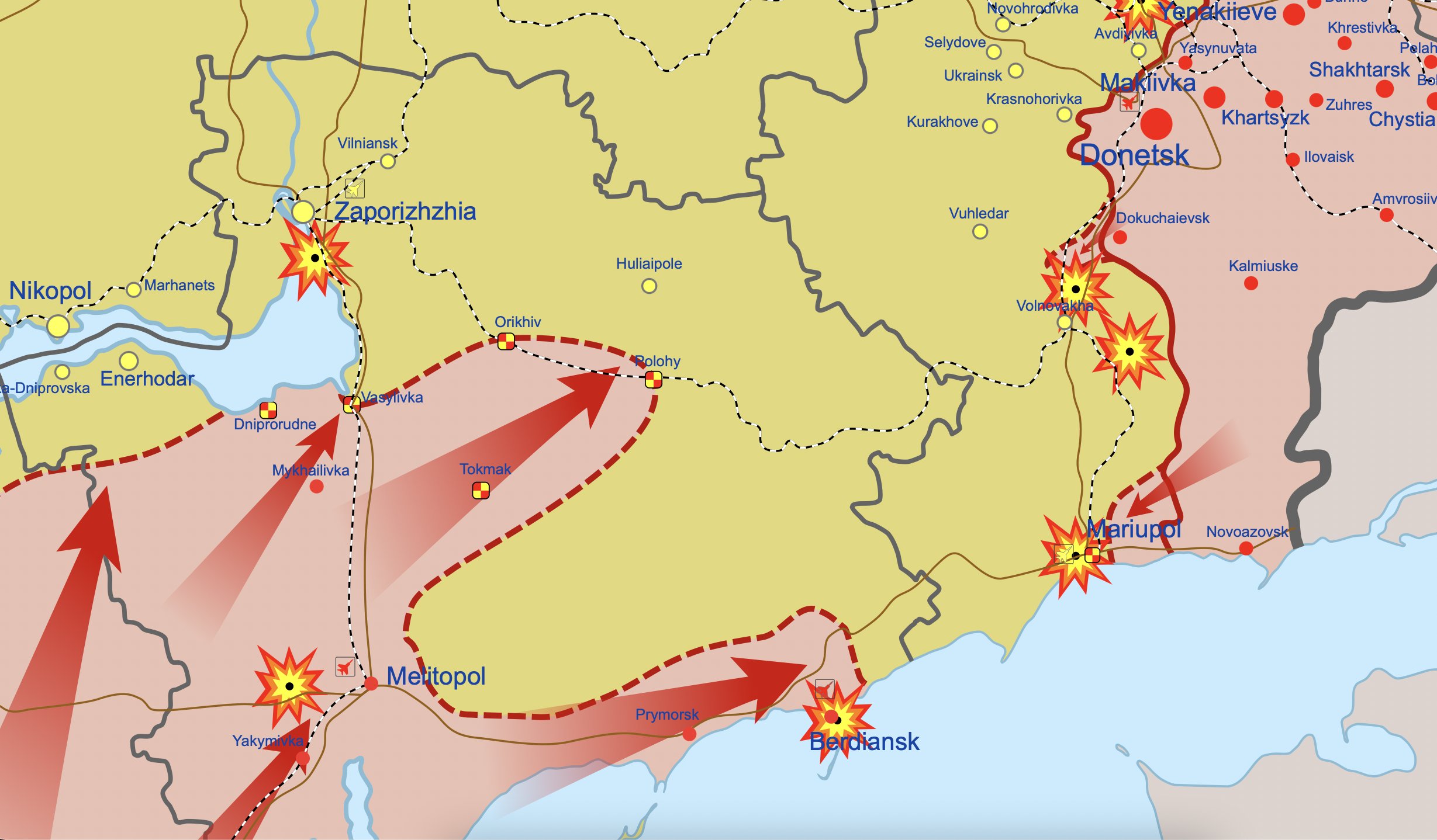 Emmanuel Grynszpan on X: "🔥Situation is critical around #Mariupol  #Volnovakha #Orekhov #Vasilivka and soon #Zaporizhzhia Last supply road to  Mariupol now cut by Russian offensive ⚠️Claiming that Putin already failed  is wishful