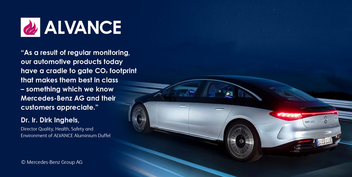 AlvanceAlGrp's tweet photo. ALVANCE Aluminium Duffel is committed to sustainability. We enable our Automotive customers to reduce their cars' CO2 footprints. Read about our supply of Ecolite and Superlite® for the Mercedes-Benz EQS in our latest press release: https://t.co/FdOkgIwosz https://t.co/gIDtLnbiUQ
