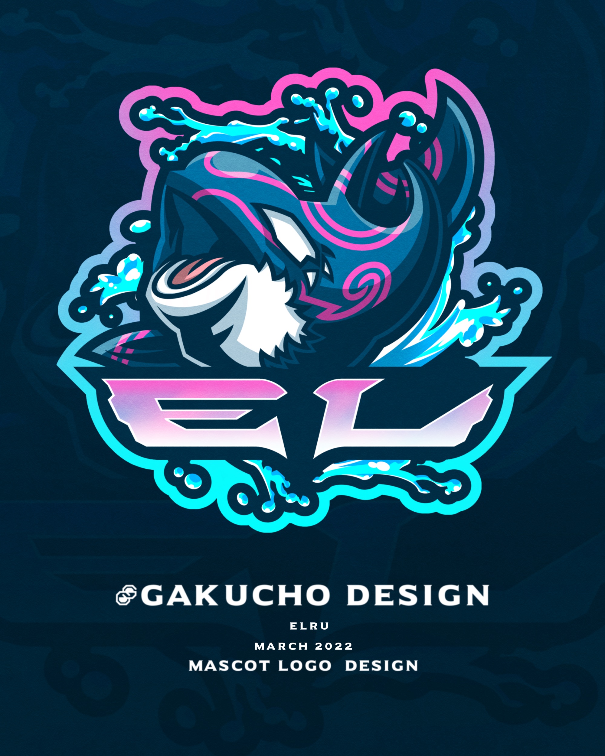 がくちょ ロゴの制作を担当させて頂きました Elru様 Motif Concept シャチ オーロラ Please Rt いいね マスコットロゴ Mascotlogo エンブレムロゴ キャラクターロゴ クラン チーム デザイン Esports イラスト アイコン 依頼