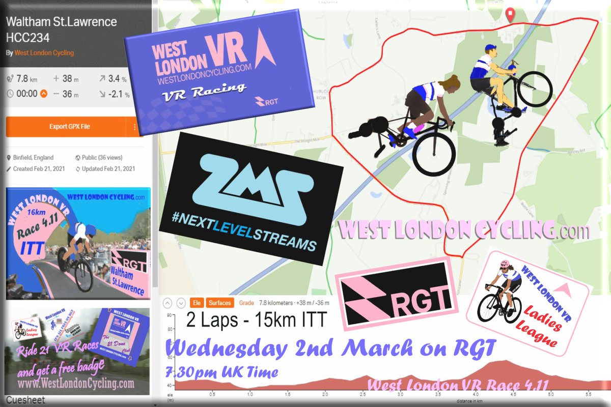 ChilternAudax's tweet photo. Race or Face, it's watch or stopwatch, look or cook.... You can take part or view West London VR Race 4.11 on Wed 2 March at 7.30 pm UK time on RGT... Streaming details on ZMS announced. 
https://t.co/Kl70jJ3Bso
ENTER HERE https://t.co/5gatDGt9tq #zwiftracing #zwifttraining https://t.co/LmYCQ69DRb