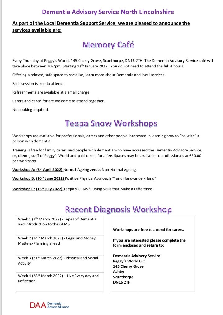 Peggy's (@peggysnl) on Twitter photo What’s on at the #NorthLincs #Dementia Advisory Service at Peggy’s <a href="/LiveWellNLincs/">Live Well North Lincolnshire</a> @northlincsccg <a href="/NorthLincsCNews/">North Lincs Council</a> <a href="/HealthwatchNL/">Healthwatch N Lincs</a> @CarersSupportNL What’s on at the #NorthLincs #Dementia Advisory Service at Peggy’s <a href="/LiveWellNLincs/">Live Well North Lincolnshire</a> @northlincsccg <a href="/NorthLincsCNews/">North Lincs Council</a> <a href="/HealthwatchNL/">Healthwatch N Lincs</a> @CarersSupportNL