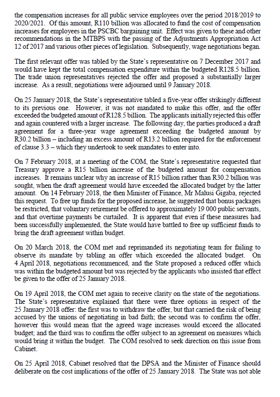 ConCourtSA's tweet photo. (1/2) Judgment: There was non-compliance with regulations 78 and 79, therefore clause 3.3 of the collective agreement is invalid and unlawful.  (NEHAWU and Others v Minister of Public Service and Administration and Others) https://t.co/T1KORKxGSb