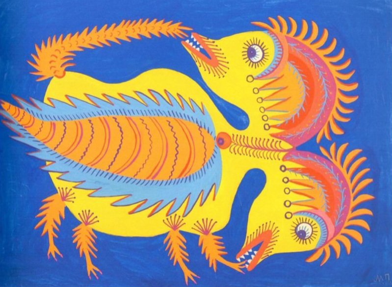 MFA_Ukraine's tweet image. As a result of 🇷🇺 invasion, about 25 works by outstanding 🇺🇦 artist Mariia Pryimachenko were burned. The paintings were stored in Ivankiv Museum, Kyiv region. She created world-famous masterpieces. Her special gift and talent captivated Pablo Picasso.
🖼️“Two-headed chicken, 1977”