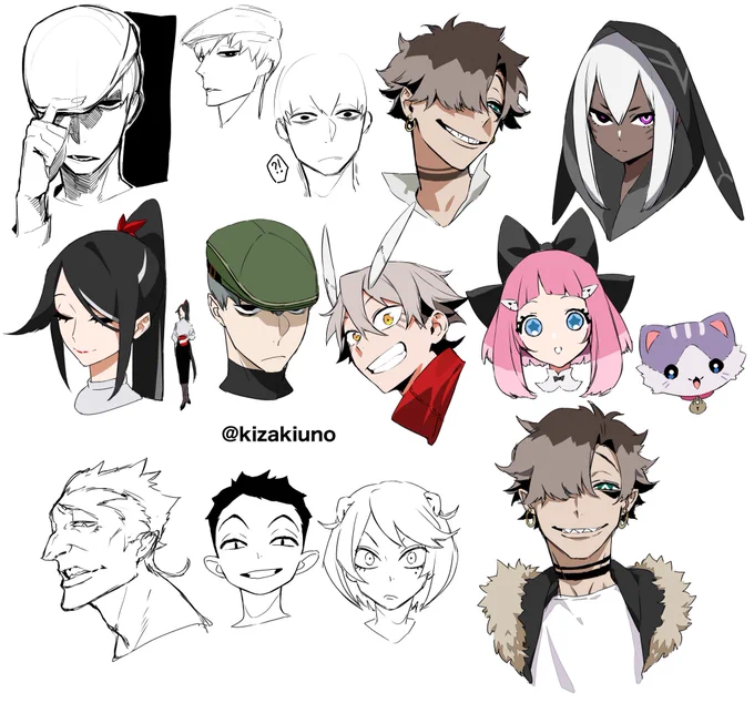 去年描いてた漫画用キャラデザメモ出てきた

左下の悪い奴好き 