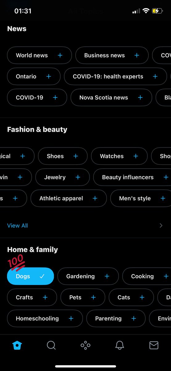 When Twitter asks about your interests