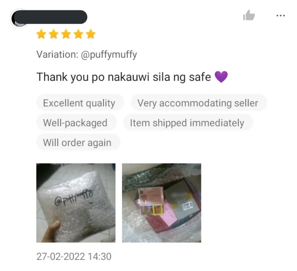 LILYS_USER_KART's tweet photo. #LUK_feedbacks #Lilys_proofs

Shopee feedback. Thank you so muuch po sa feedback and trusting our shop.🥺💖 Until next budulan poo.

-✨ https://t.co/VDdjrgy4hw