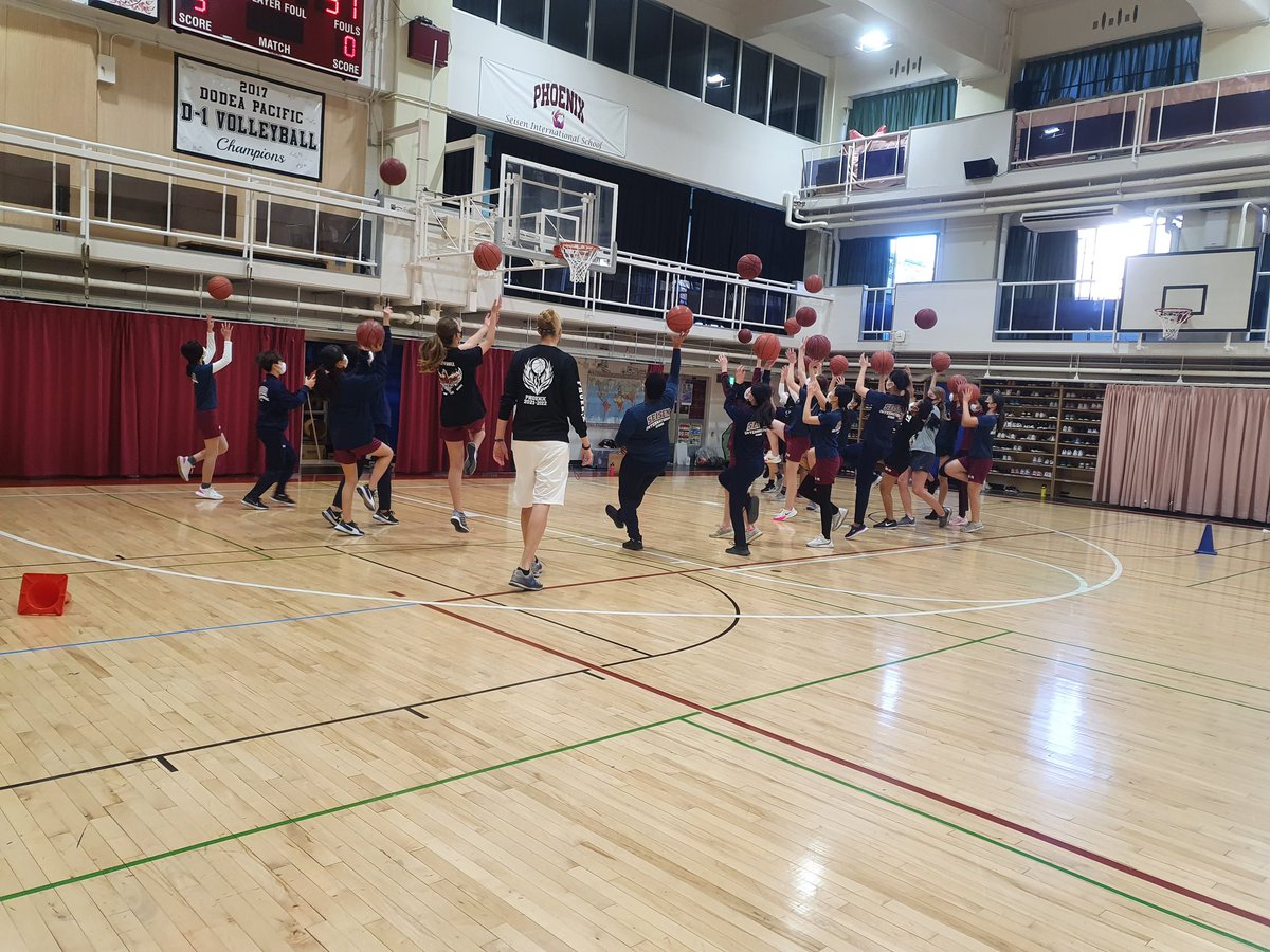 mathdunnright's tweet photo. Officially basketball season in Tokyo! Fly Phoenix. No games but getting our drills on! #seisenpride #flyphoenix #hoops https://t.co/HyaDhqyrMw