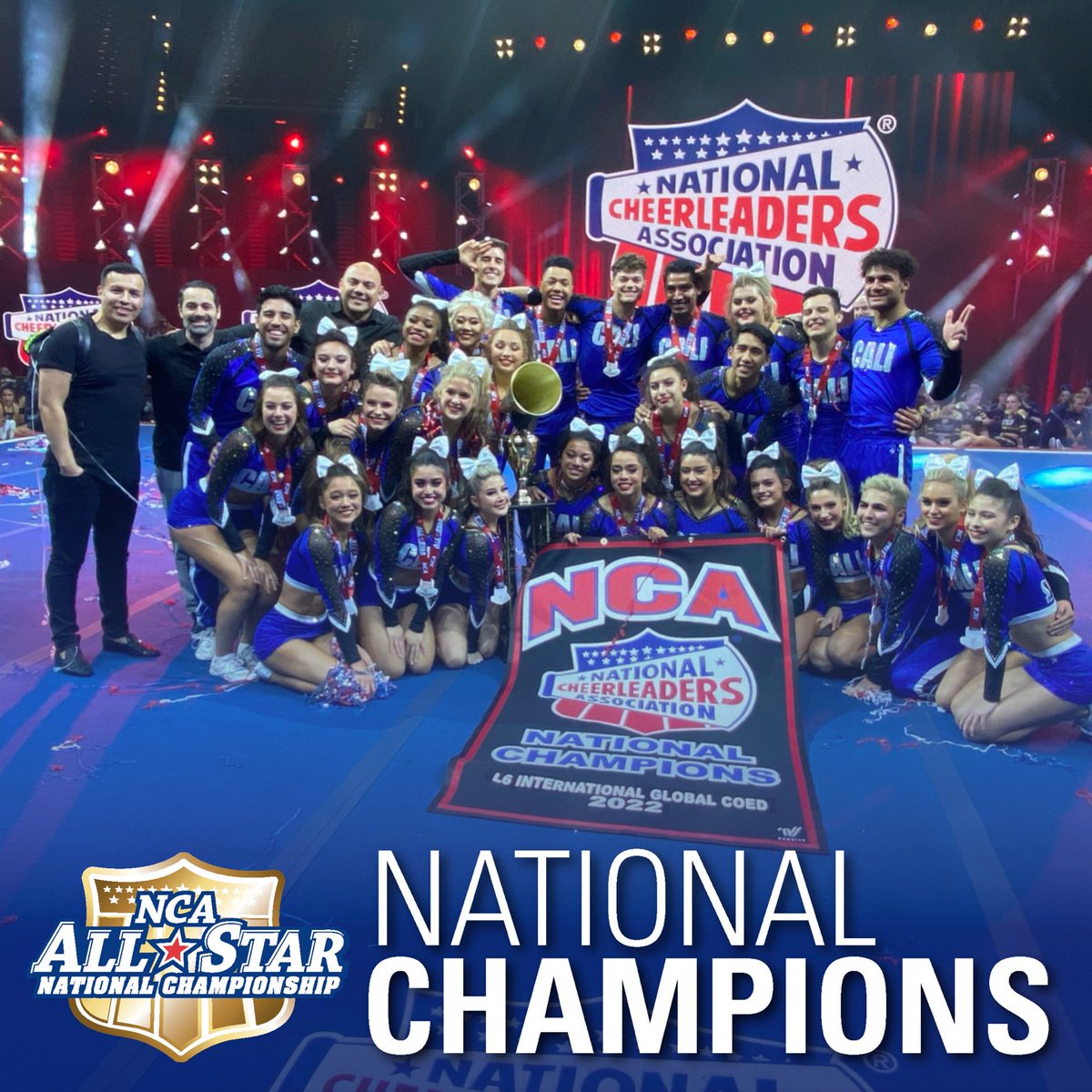 Congratulations to our National Champions in the L6 International Global Coed Division, The California All Stars Smoed! 📣

<a href="/TheCaliAllStars/">California All Stars</a>  #NCAnationals