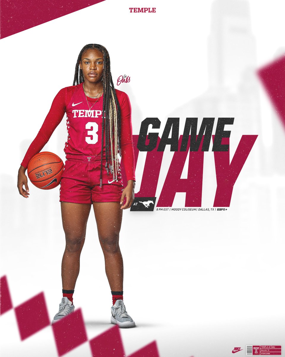 𝐆𝐀𝐌𝐄𝐃𝐀𝐘

ROUND 1 against the Mustangs tonight 🥊

🆚 » <a href="/SMUWBB/">SMU Women's Basketball</a> 
📍 » Dallas, TX
⏰ » 8 PM ET
📺 » ow.ly/Pbye50I5no6
📶 » ow.ly/SQpg50I5noo 

𝗟𝗢𝗖𝗞𝗘𝗗 𝗜𝗡