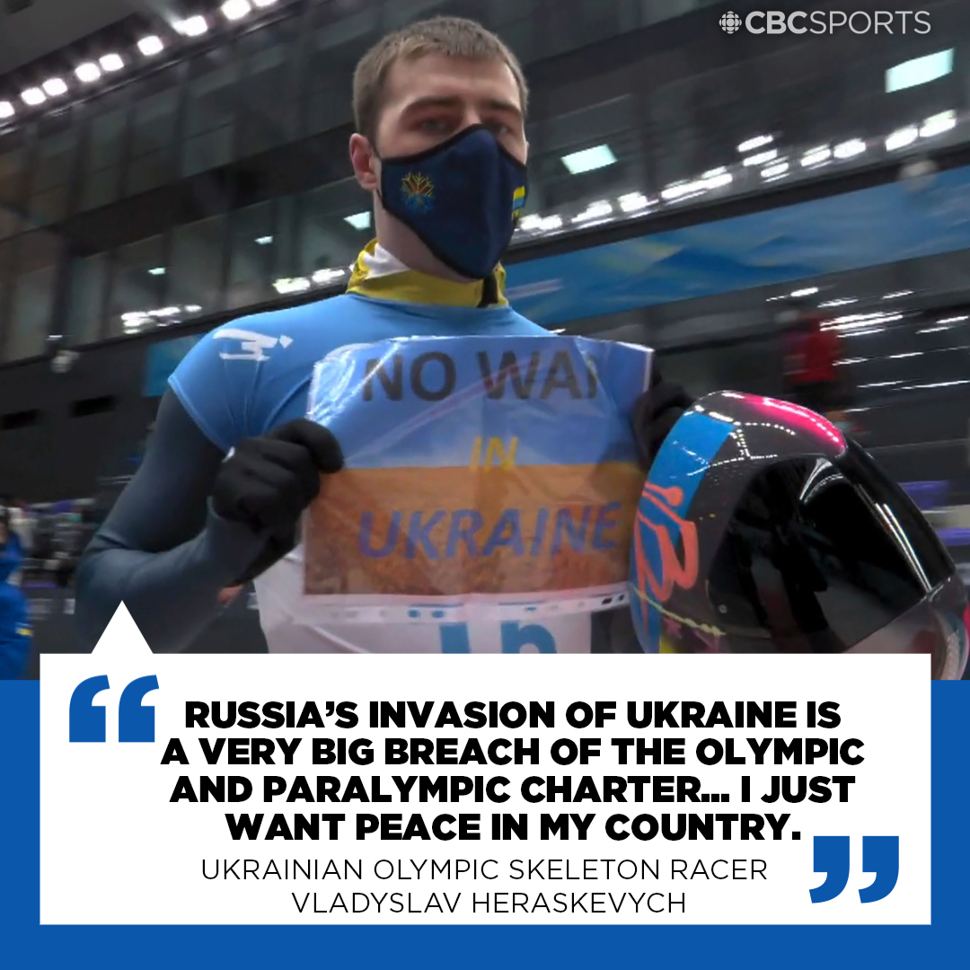 “I just want peace in my country”

Ukrainian skeleton racer Vladyslav Heraskevych is pushing for sanctions to be handed down to the Russian and Belarusian Olympic and Paralympic Committees for Russia's attacks on his home country

Full story: cbc.ca/1.6366683
