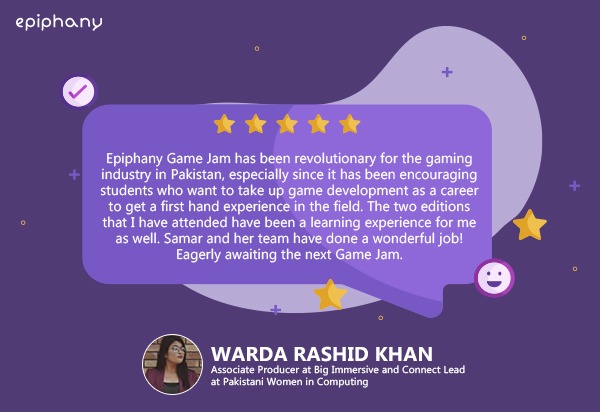 Epiphanygamesof's tweet photo. Thank you for your kind words, Warda Rashid Khan We really appreciate the time you took to mentor the game jammers at Epiphany #DevelopersGameJam 2.0. We look forward to working with you again in the future!

#Epiphanygames #gamedevlife #gamestudio #gamejam #thankyou https://t.co/0nHYVeIAyr