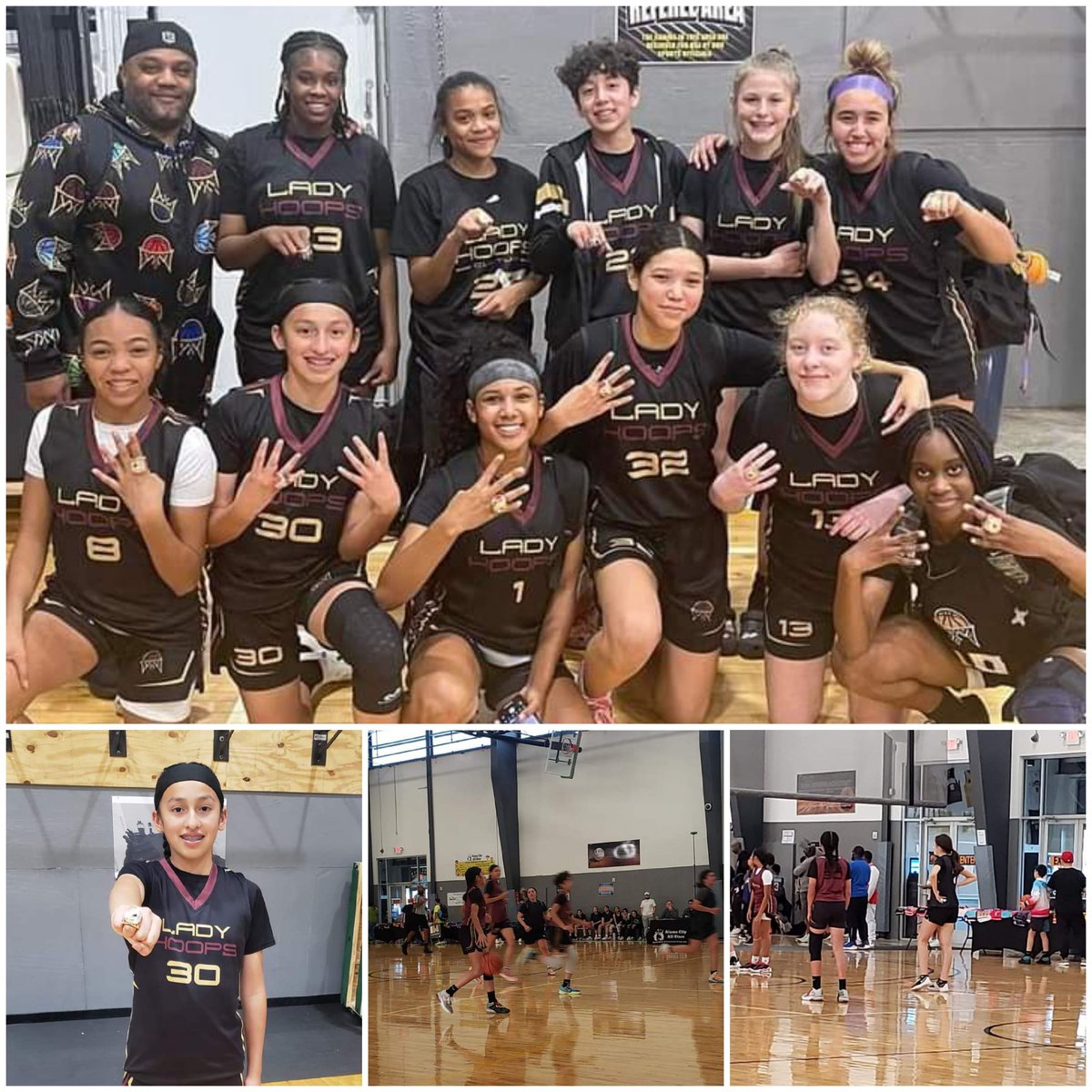 Lady Hoops 2026 Maroon (8th grade and one 7th grader, yours truly @Amariah2027) brought home the Championship in the HS JV Division today. These ladies played awesome team ball on both sides of the ball today. @SALadyHoops @FloresvilleB