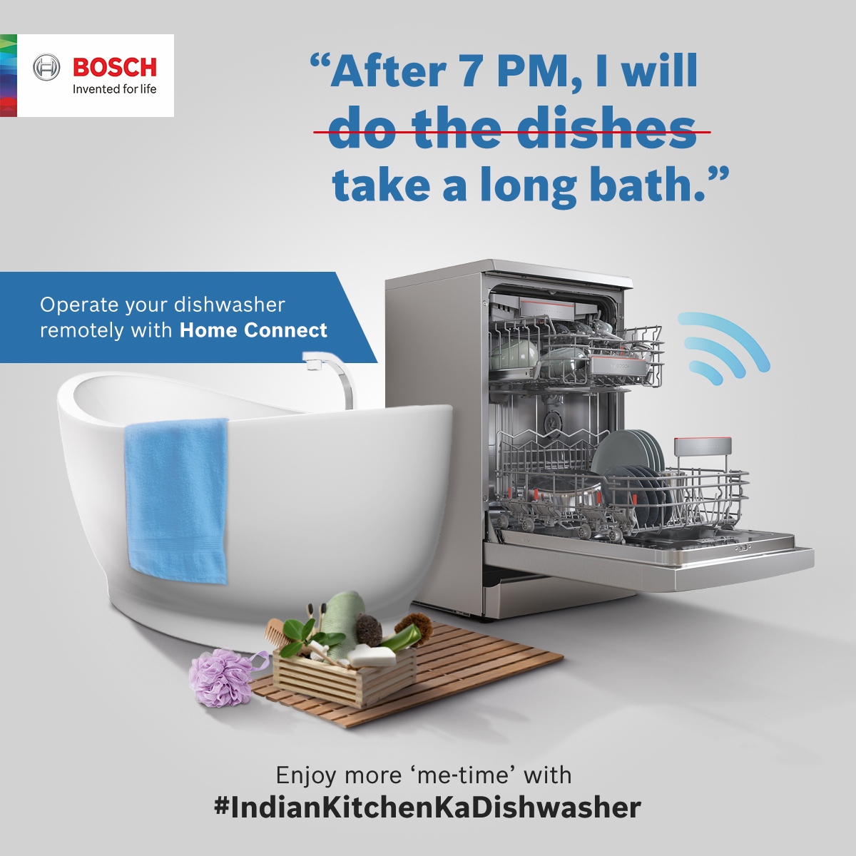 Do your dishes and indulge in leisure together. Operate the Bosch Dishwasher anytime, anywhere using the Home Connect app. Bring it home today.

#LivingWithBosch #BoschHomeAppliances #BoschHomeIndia #IndianKitchenKaDishwasher #HomeConnect #SmartHome #Innovation