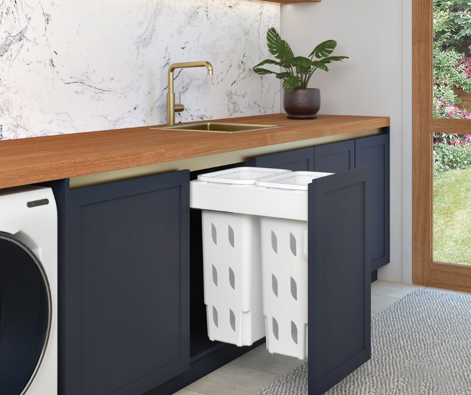 The next 💪 BIG thing in laundries is… 

...the generous 2 x 35L pull-out Concelo laundry hamper. Designed to fit in a 450mm wide cabinet whilst offering a family sized 70L capacity. 

💻 Check out all the product details on our website.

#HafeleAustralia #HideawayBins