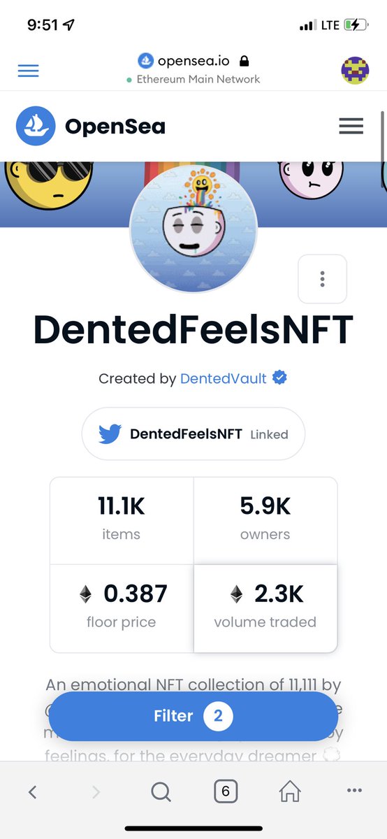 TrqsySells's tweet photo. @DentedFeelsNFT 11 sales till .4 floor LFG📈📈📈 #DentednotBroken https://t.co/L6yGMM8amq