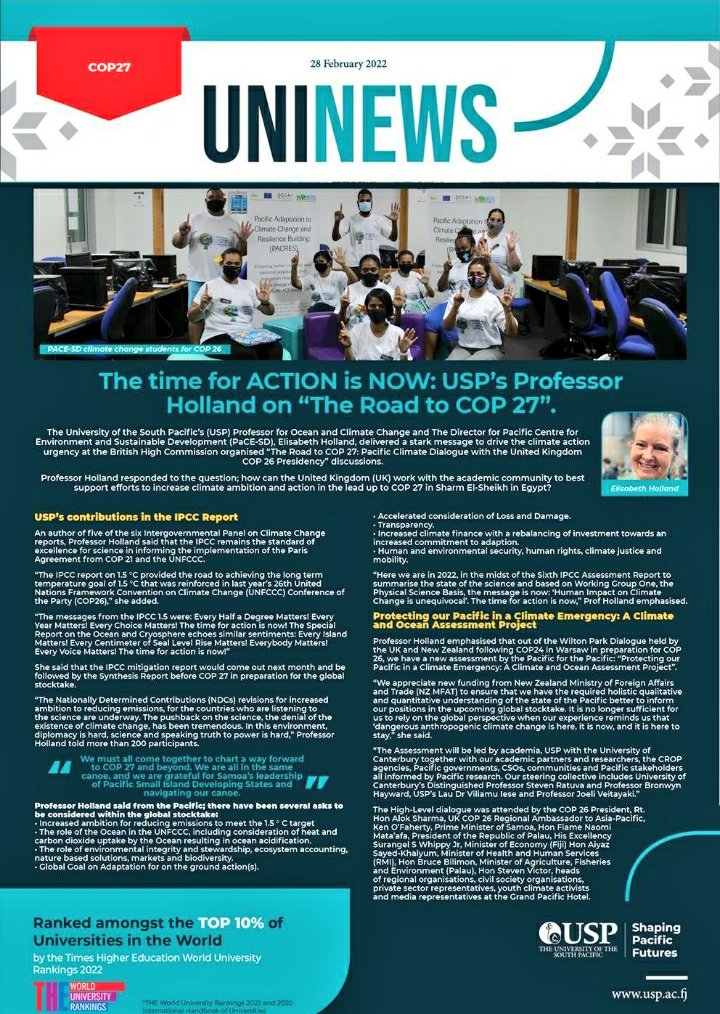 PaCE-SD (@pace_sd) on Twitter photo #TIME to #ACT is #NOW π #RoadToCOP27 ... timely & powerful statement by #PACESD <a href="/UniSouthPacific/">The University of the South Pacific</a> Director Prof Elisabeth Holland! <a href="/EUPasifika/">EU Pacific πͺπΊ</a> #PACRES Project supports #USP students attending #COP meetings (picture). Prof Holland is a lead climate change (COP) negotiator π #TIME to #ACT is #NOW π #RoadToCOP27 ... timely & powerful statement by #PACESD <a href="/UniSouthPacific/">The University of the South Pacific</a> Director Prof Elisabeth Holland! <a href="/EUPasifika/">EU Pacific πͺπΊ</a> #PACRES Project supports #USP students attending #COP meetings (picture). Prof Holland is a lead climate change (COP) negotiator π