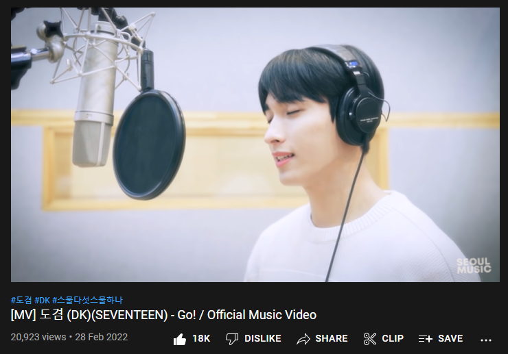svtyoutube_'s tweet photo. 📊#SVT_Goals
Dokyeom's 'Go!' Official Music Video has reached 20.9K views (+15.3K views) 3 hours after its release! Keep streaming!
▶️https://t.co/NDeGvU2xCz
🎯300K views (video and audio combined)
#더빠르게더가볍게_도겸_곁으로_GO
#ReadyGetSetGOWithDK
#세븐틴 @pledis_17 https://t.co/RH8tBjWdth