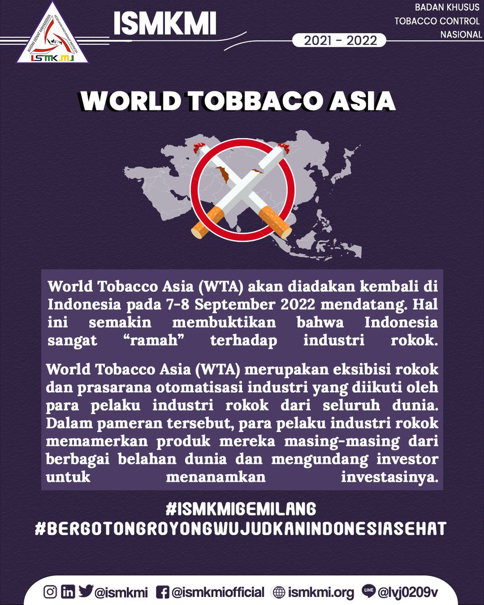 AdhandiFebri's tweet image. Kami berkabung karena Indonesia dilecehkan oleh penyelenggaraan World Tobacco Asia (WTA). Pemerintah untuk kesekian kalinya LALAI dan GAGAL dalam melindungi rakyatnya.
#IndonesiaDijajahWTA #KickWTA #TolakWTA @AdhandiFebri @Avila80740385 @RhomadionRahar3