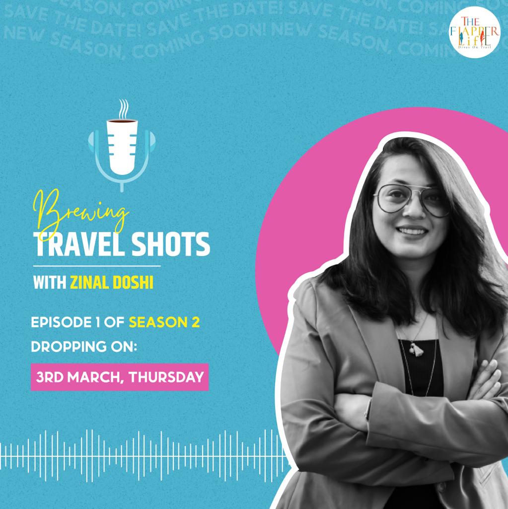 #BrewingTravelShots  First Episode of our season 2 drops on 3rd March - Save the date. Any guesses what the first episode be like?

Subscribe our Podcast : open.spotify.com/show/6awNEpIDJ…

#theflapperlife #travelPodcast #BTSPodcast #WomeninTourism #TourismIndia